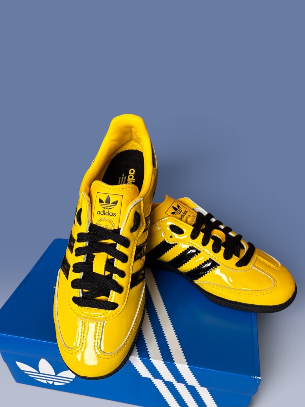 adidas Samba OG Women Size 5 Yellow/Core Black/Silver Metallic Brand New